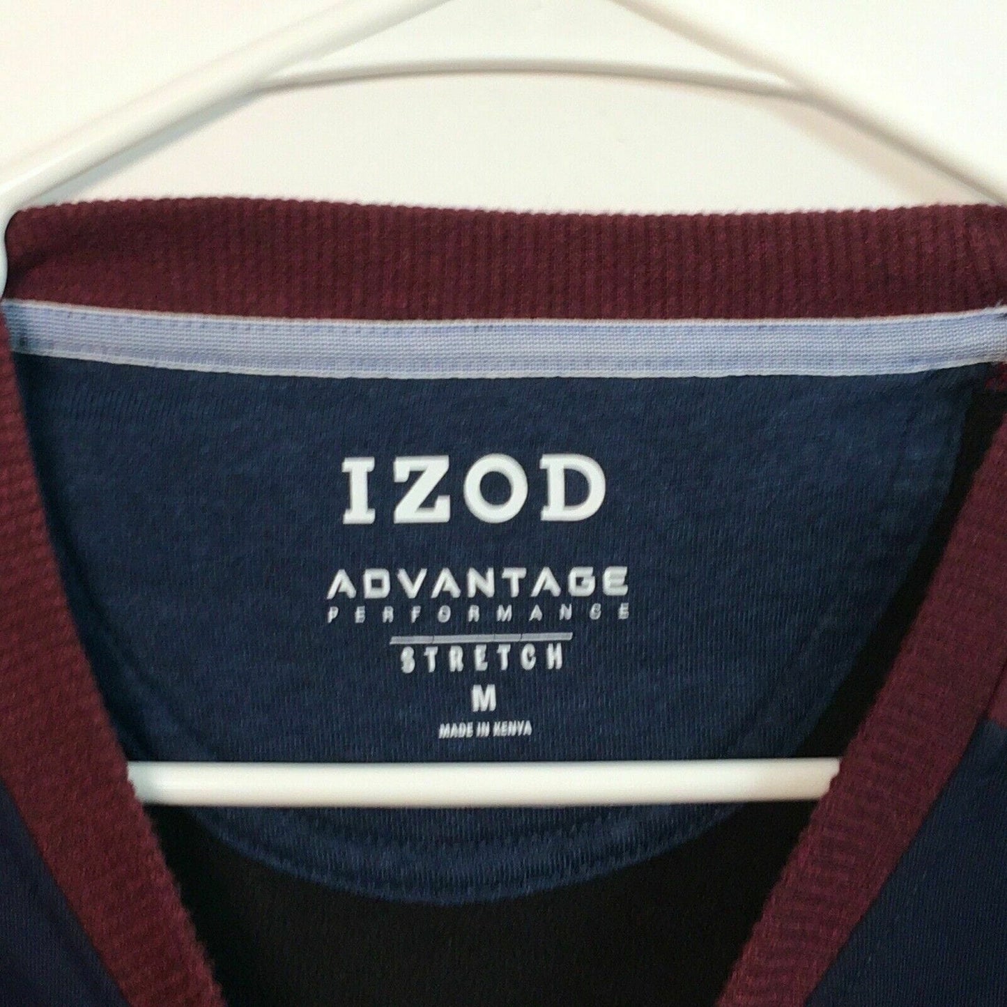Izod Mens Size M Blue Red Stretch Raglan Pullover Sweatshirt
