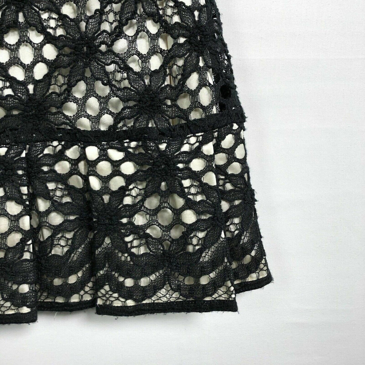 Captivating Jax Womens Dress Black White Lace Scoop Neck Cap Sleeve Fully Lined