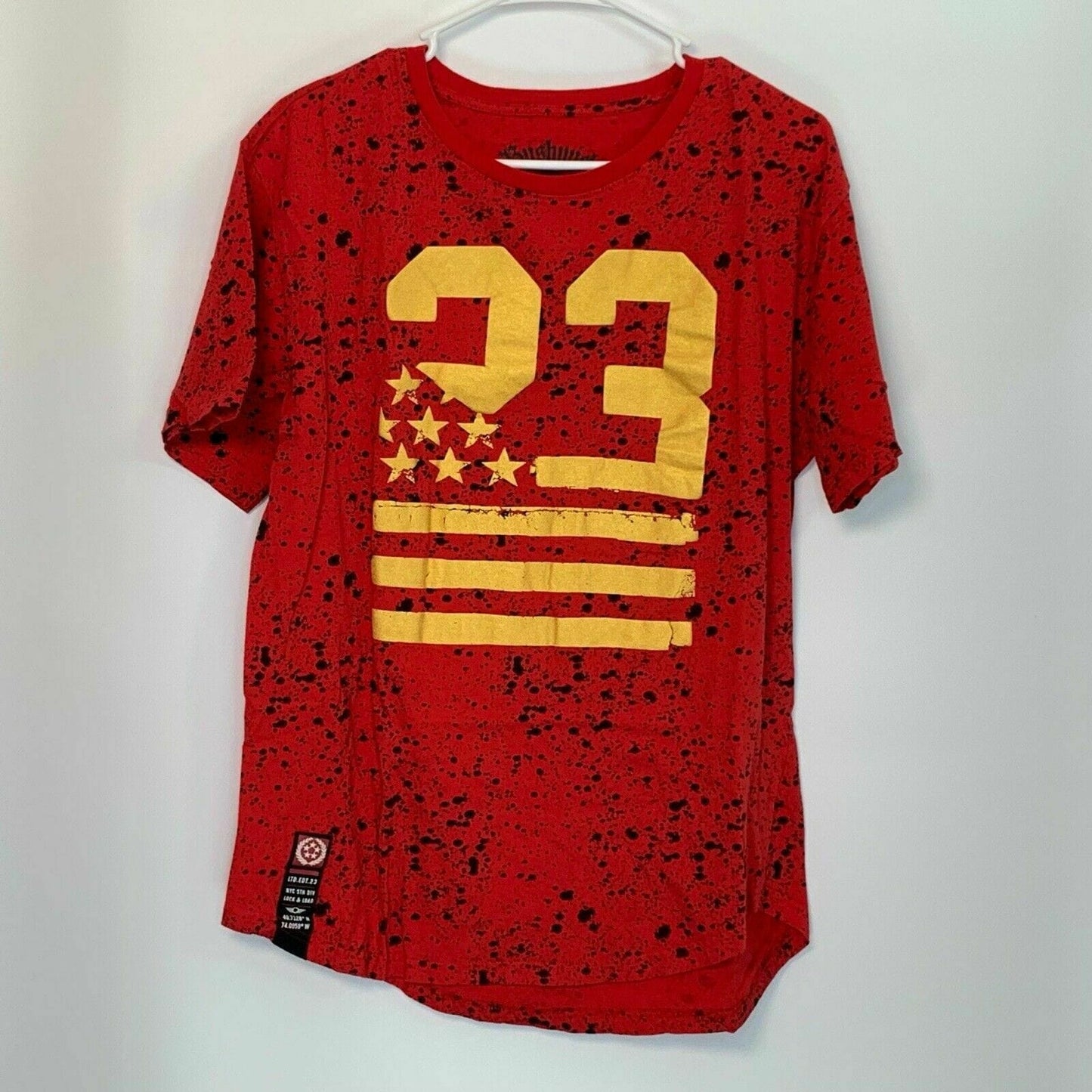 Bold & Vibrant Bushwick Mens "23" Graphic T-Shirt - Red, Size L