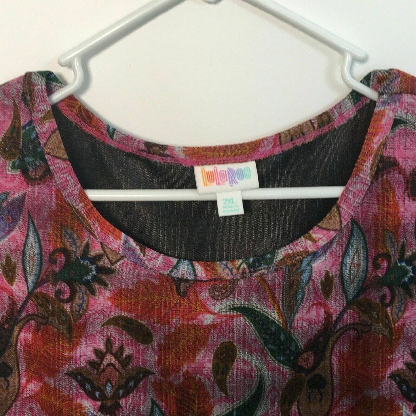LuLaRoe Womens Size 2XL Pink JULIA Floral Print T-Shirt Dress