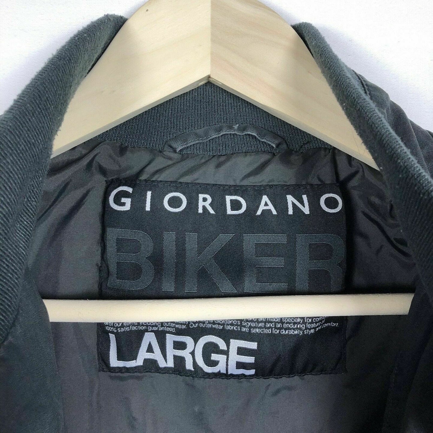Adventure Giordano Biker Jacket L Gray Solid Long Sleeve Mens Used