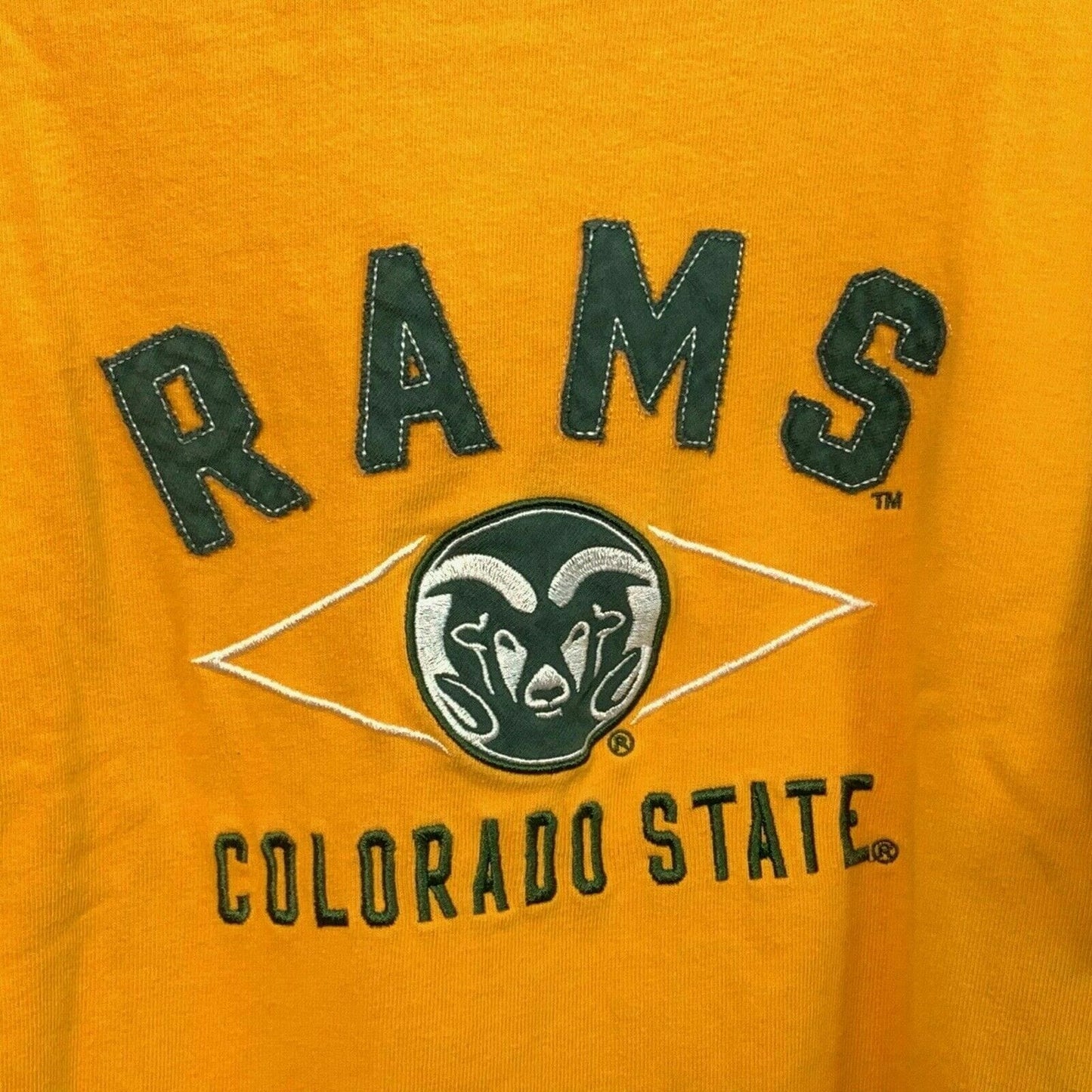 Stylish Knights Apparel CSU Rams Long Sleeve Sweatshirt - Size M Yellow/Green