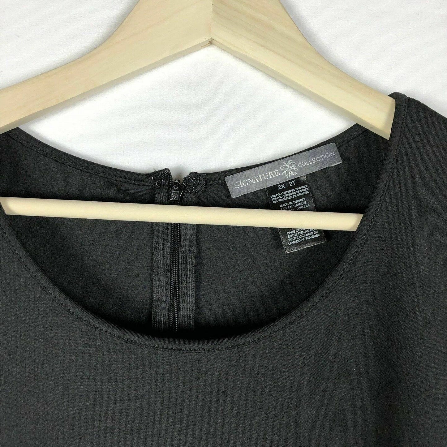 Signature Collection Womens Size 3X Black A-Line Dress Cutout Detail S/s
