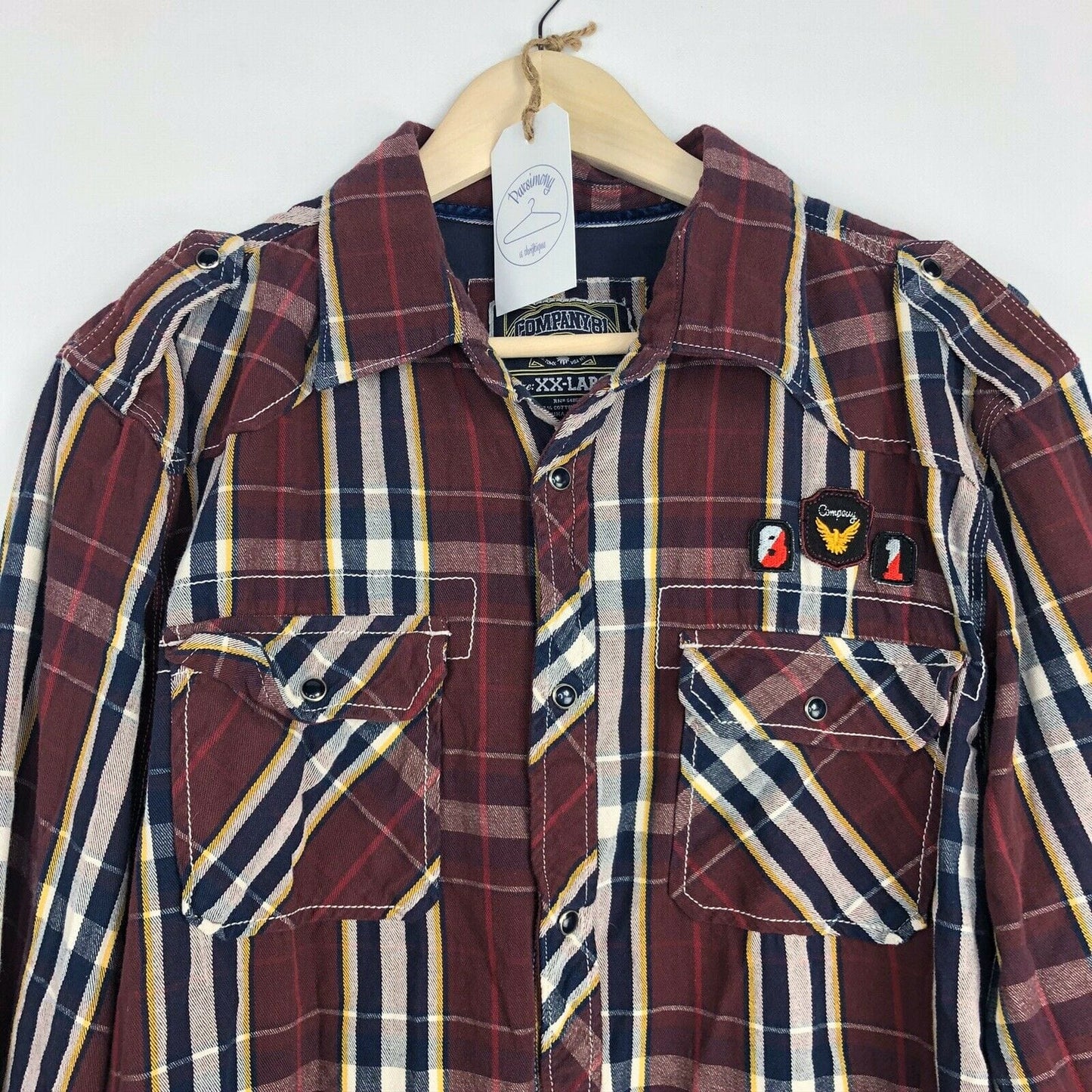 Eye-catching Company 81 Mens XXL Brown Plaid Western Button-Up Shirt