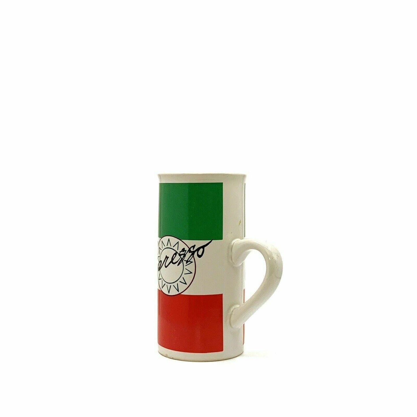 Vibrant Papel Freelance Espresso Coffee Cup - 8 fl oz, Green/White/Red, Ceramic