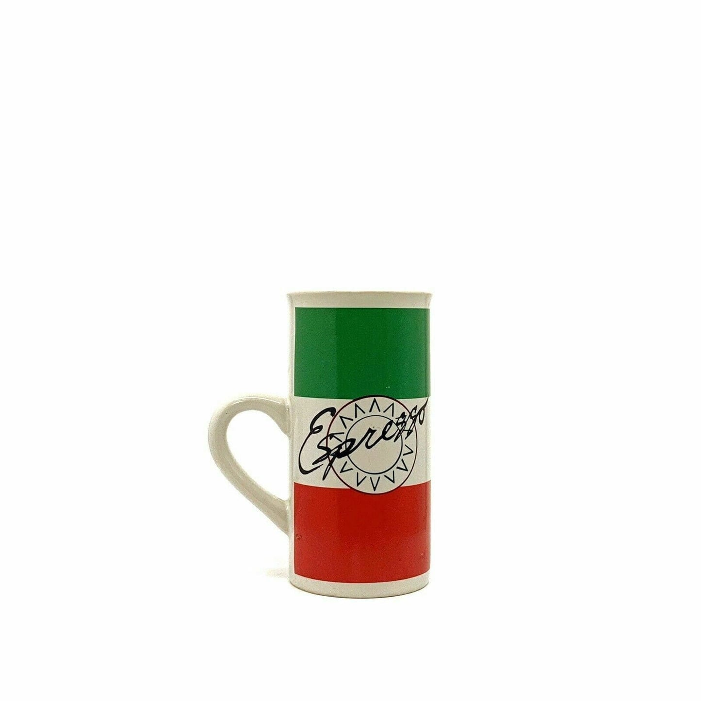 Vibrant Papel Freelance Espresso Coffee Cup - 8 fl oz, Green/White/Red, Ceramic