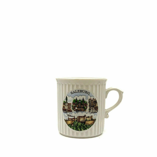 Salzburg Austria Souvenir Coffee Tea Cup, White Porcelain - 10oz