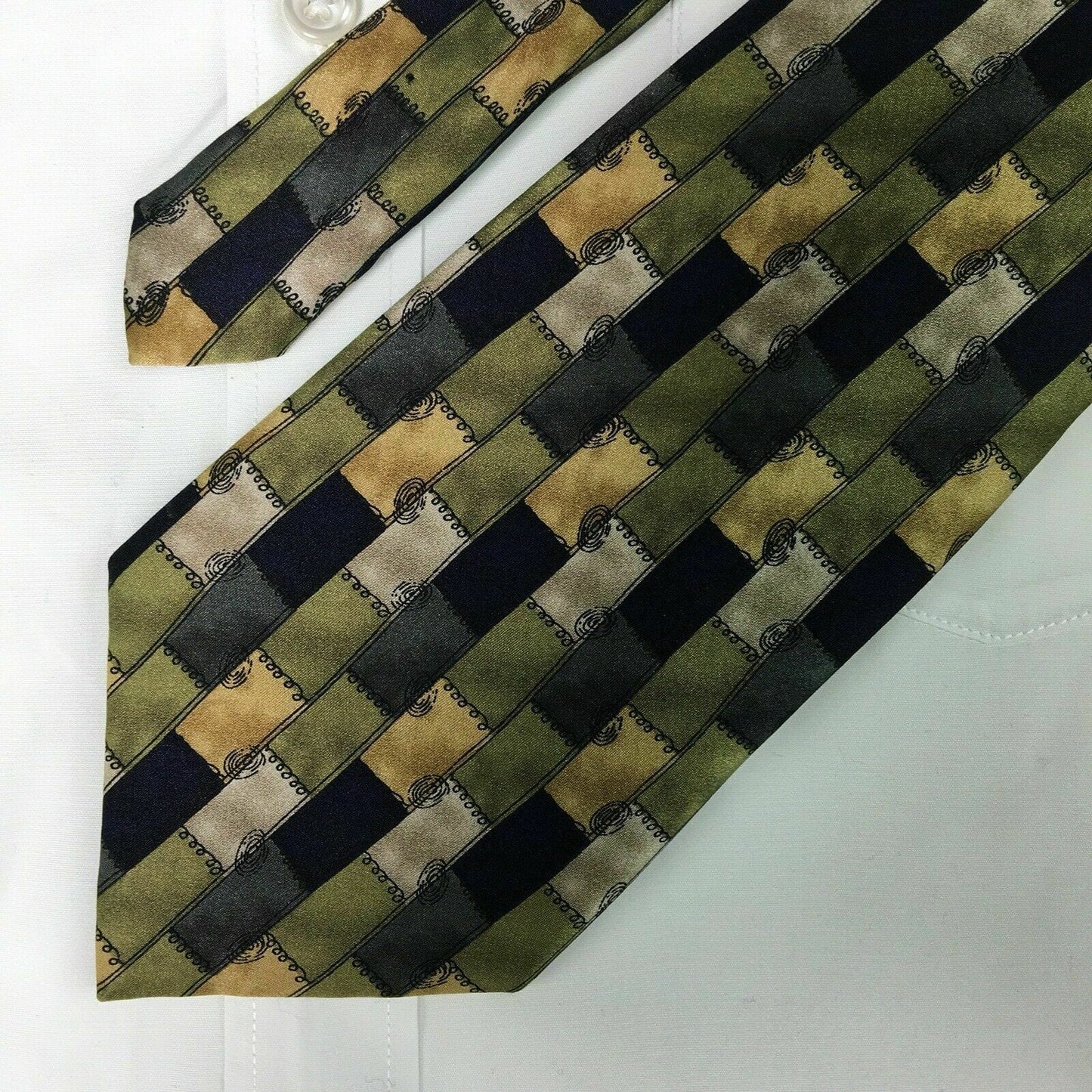 Vintage Cocktail Colors Collection Men’s Multicolor Geometric Pattern Neck Tie