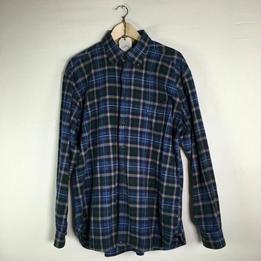 Tommy Hilfiger Vintage Plaid Shirt Durable Large Blue Flannel
