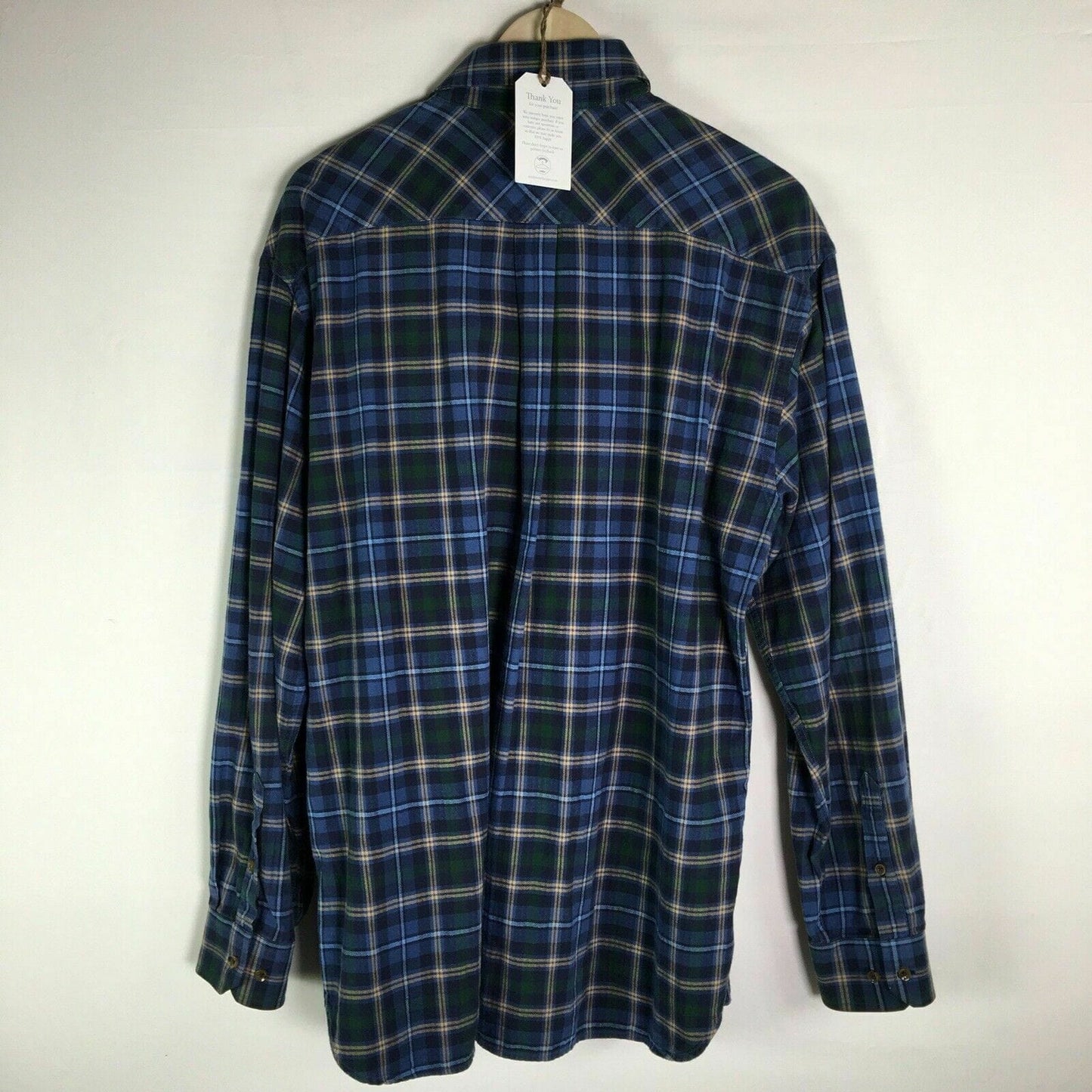 Stand Out Tommy Hilfiger Vintage Plaid Shirt Durable Large Blue Flannel