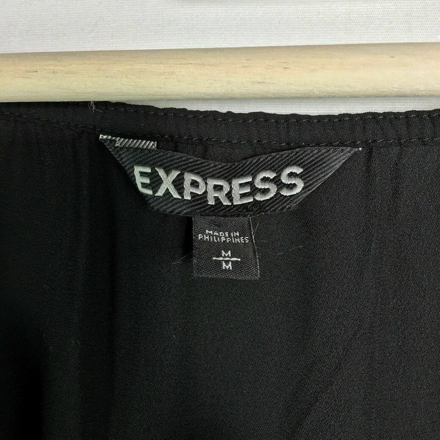 Express Womens Size M Black Long Sleeve Lace-Up Knee Length Sheer Dress NWT