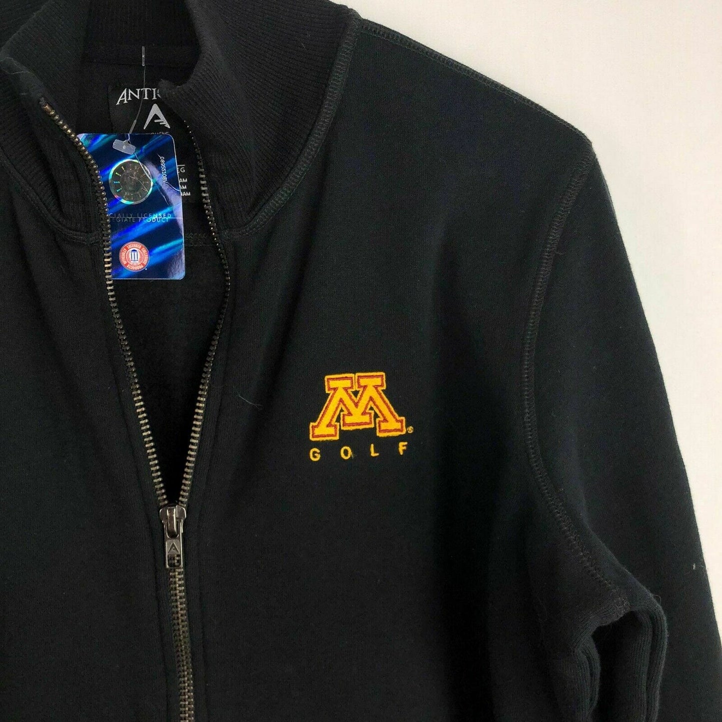 Antigua Womens Size XL Black Sweatshirt Minnesota Gophers Golf Zip-Up  L/s