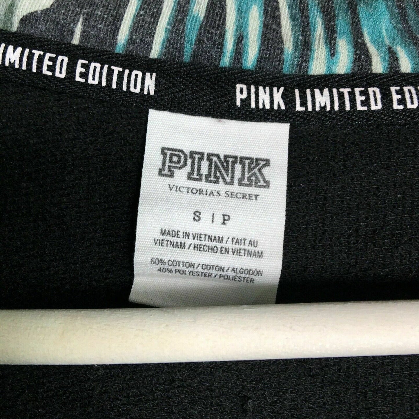 PINK Victorias Secret Womens Black Limited Edition Palm Sweatshirt Size S