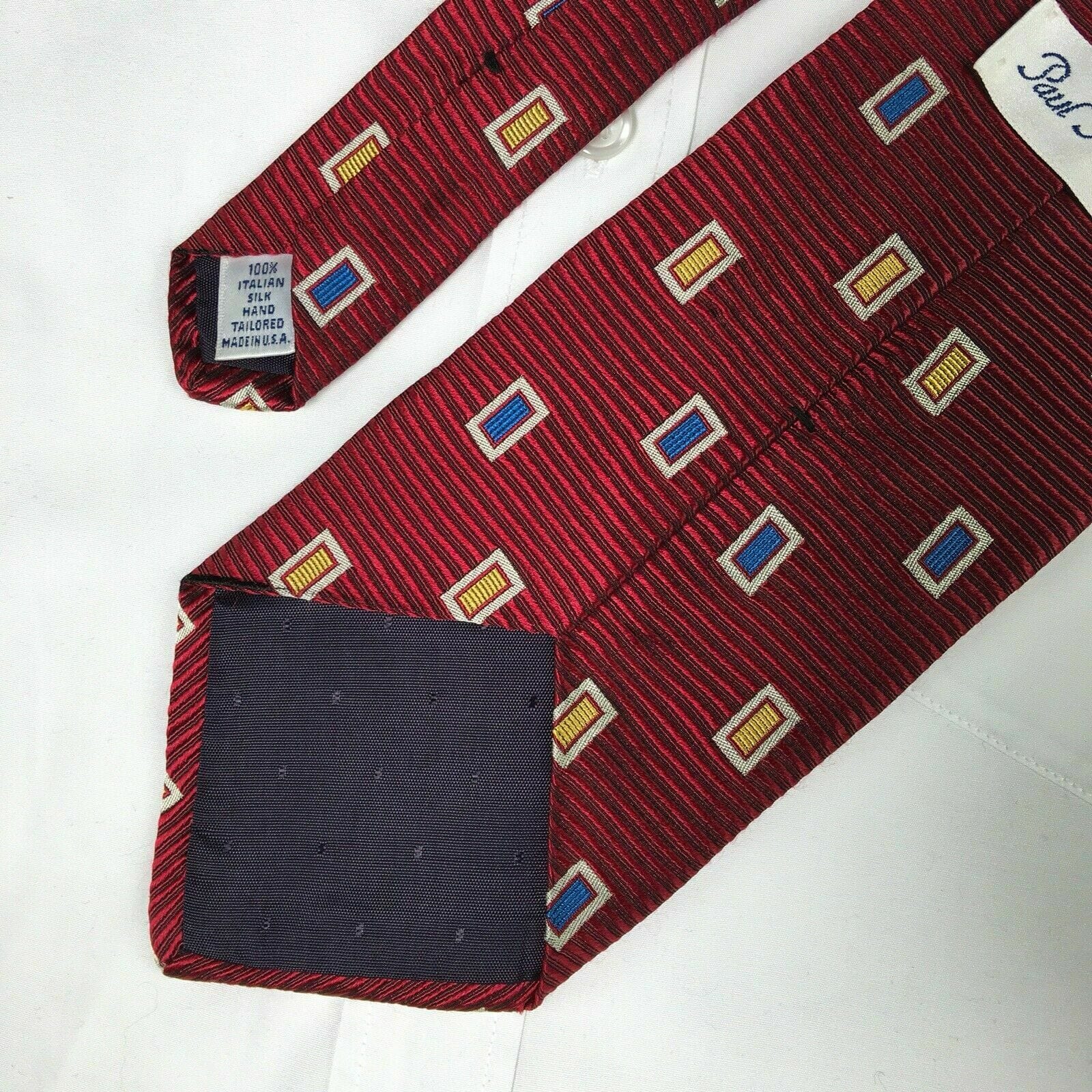 Fendi Red Gold Blue Patterned Silk shops Neck Tie