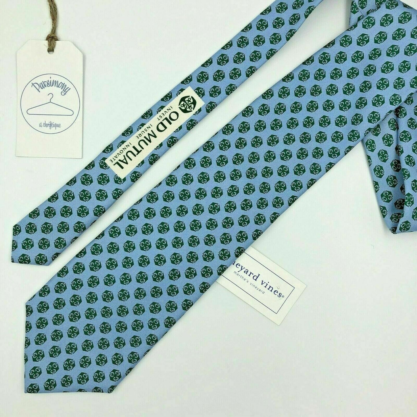 Vineyard Vines Mens Custom Tie Old Mutual Insurance Financial Services Blue Green