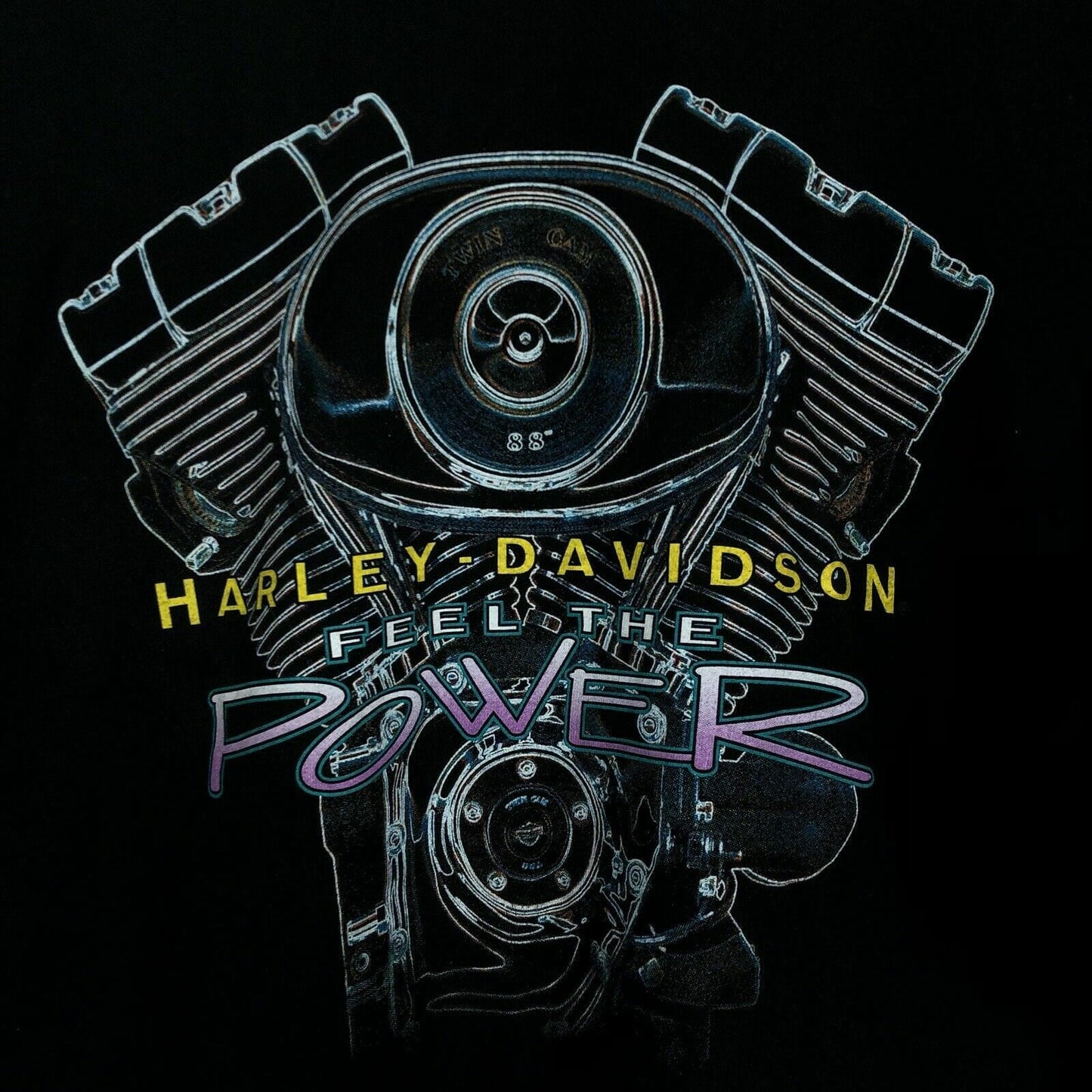 Harley Davidson Mens Size 2XL Black T-Shirt “Feel The Power” Orange County HD S/s