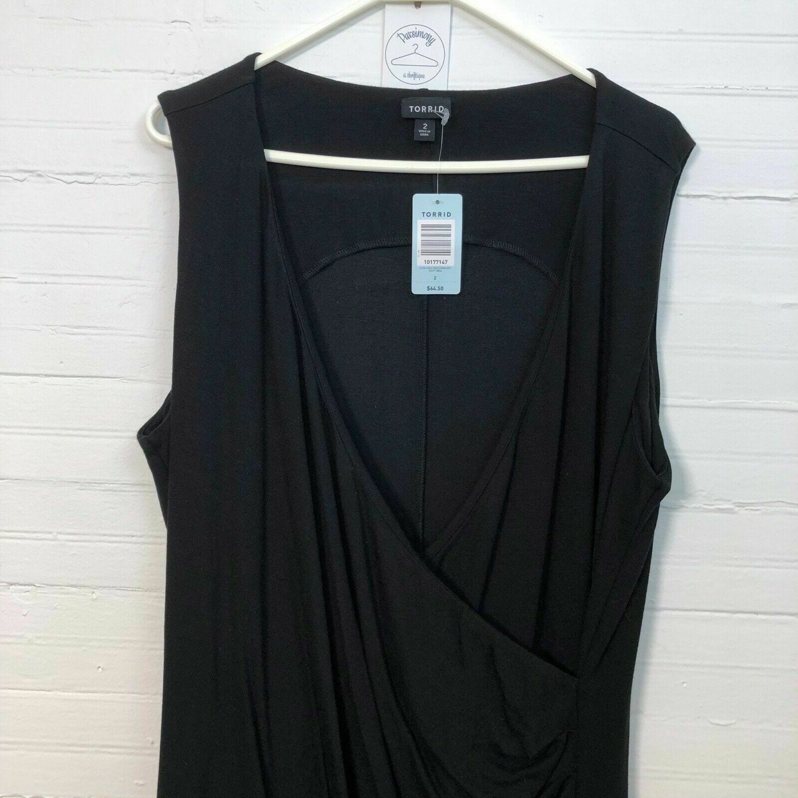 Torrid Women's Size 2 Black Ponte Envelope Maxi Dress Torrid Women's Size 2 Black Ponte Envelope Maxi Dress