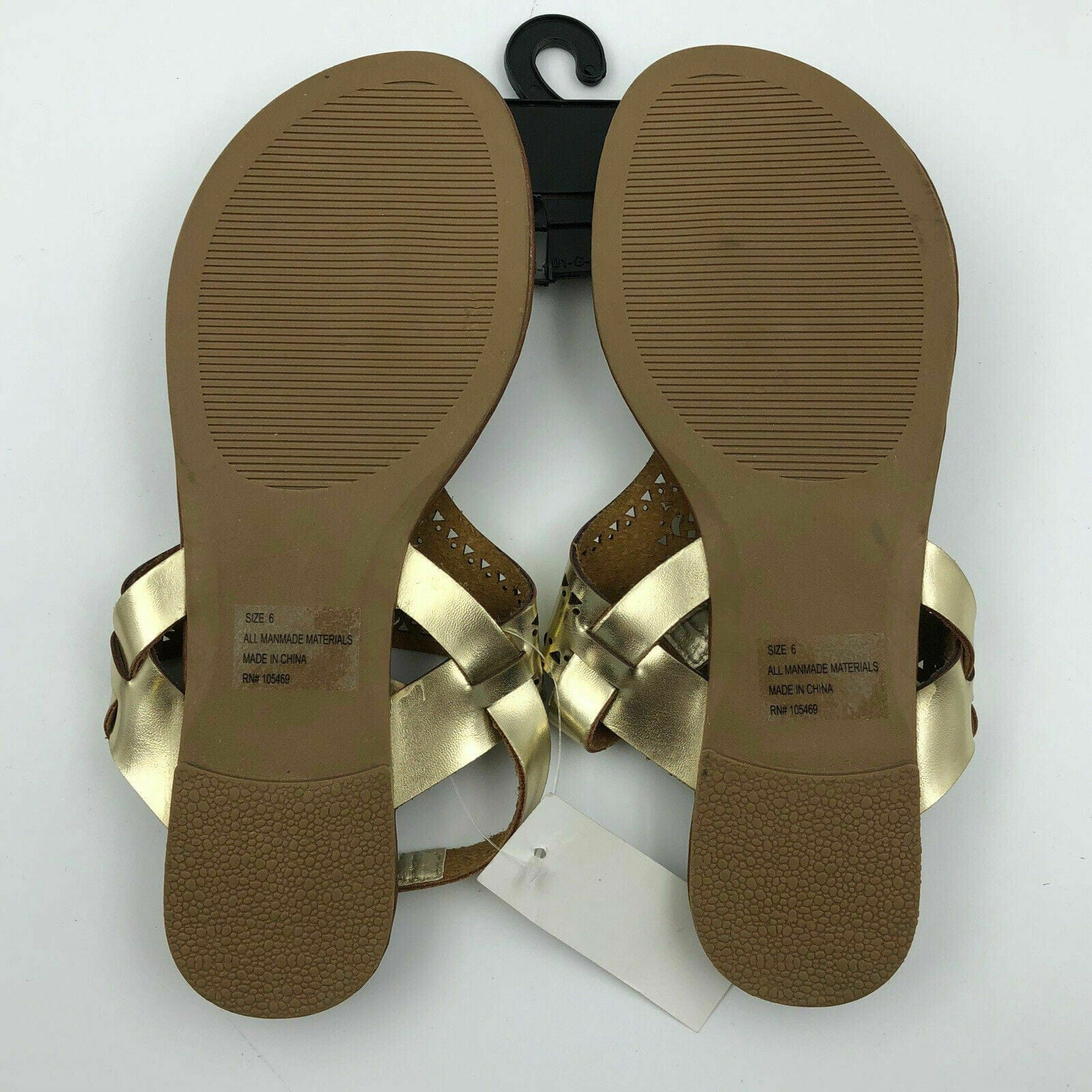 NEW Olivia Miller Womens Shoes Size 6 Gold Thong Sandals Ankle