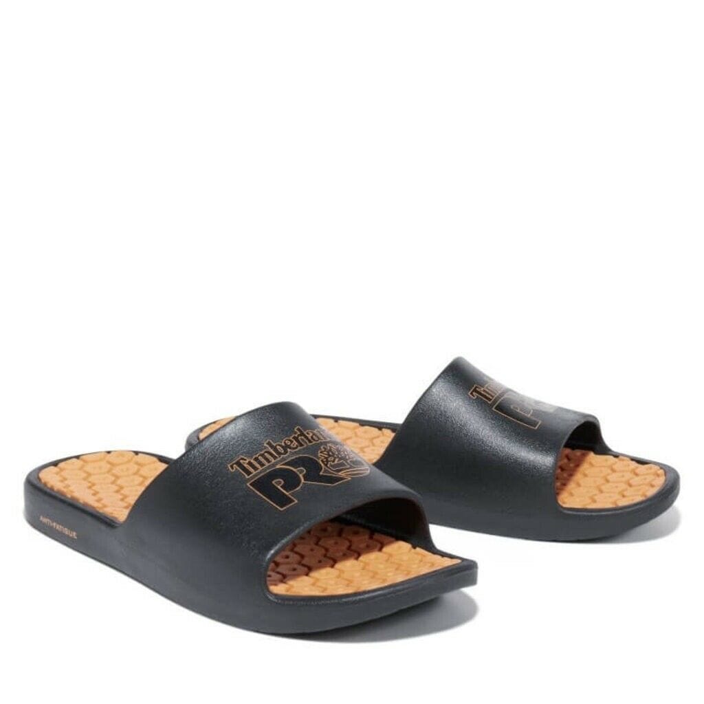 Timberland PRO Mens Size 7M Black Orange Slides Shower Shoes TB 0A2A71 001 AFT