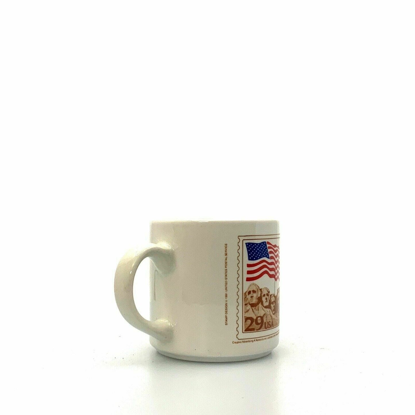 United States 29¢ Postage Stamp Mt Rushmore Coffee Cup, White - 12Oz