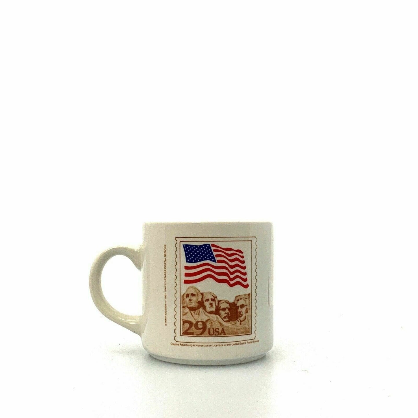 United States 29¢ Postage Stamp Mt Rushmore Coffee Cup, White - 12Oz