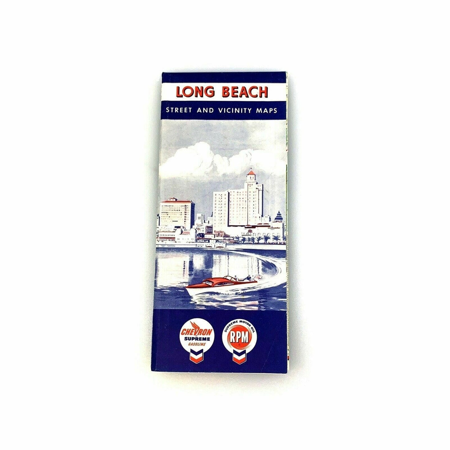 Vintage 1958 Long Beach California Official Street Folded Travel Map