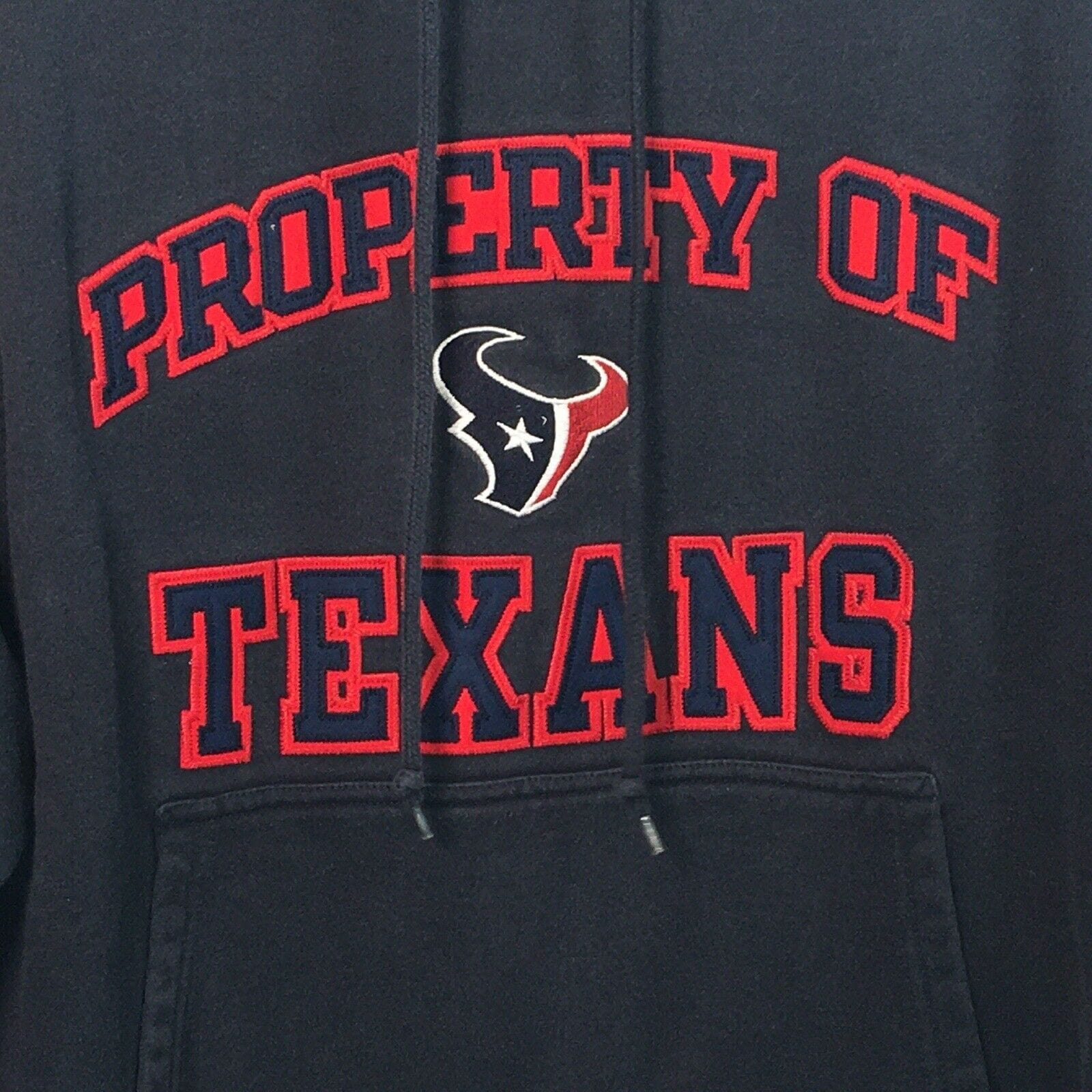 NFL Mens Houston Texans Hoodie Sweatshirt Size M Black Pullover L/S Reebok