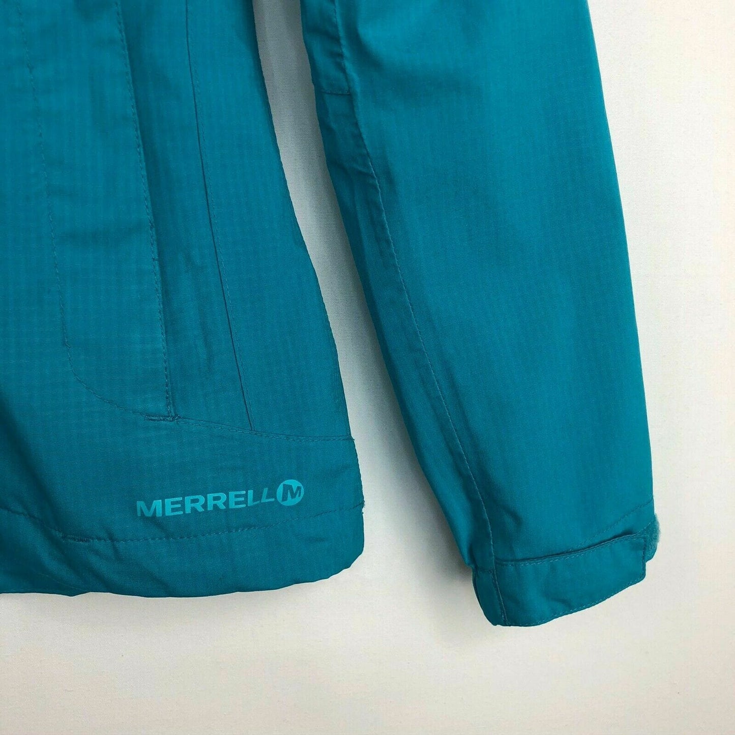 MERRELL Womens Size S Teal Blue Opti-Shell Zip-Up Hooded Jacket L/s