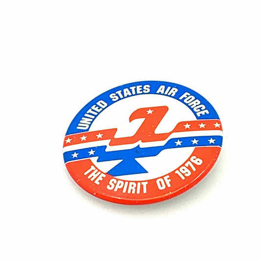 Vintage UNITED STATES AIR FORCE SPIRIT OF 1976 Pinback Button, White - 2.5”