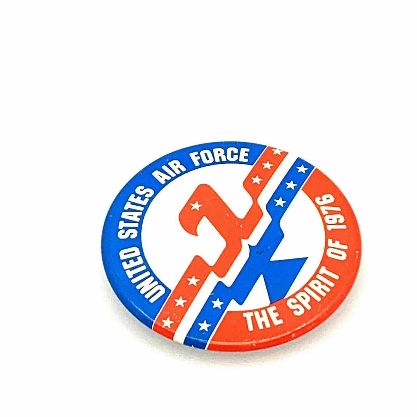 Vintage UNITED STATES AIR FORCE SPIRIT OF 1976 Pinback Button, White - 2.5”