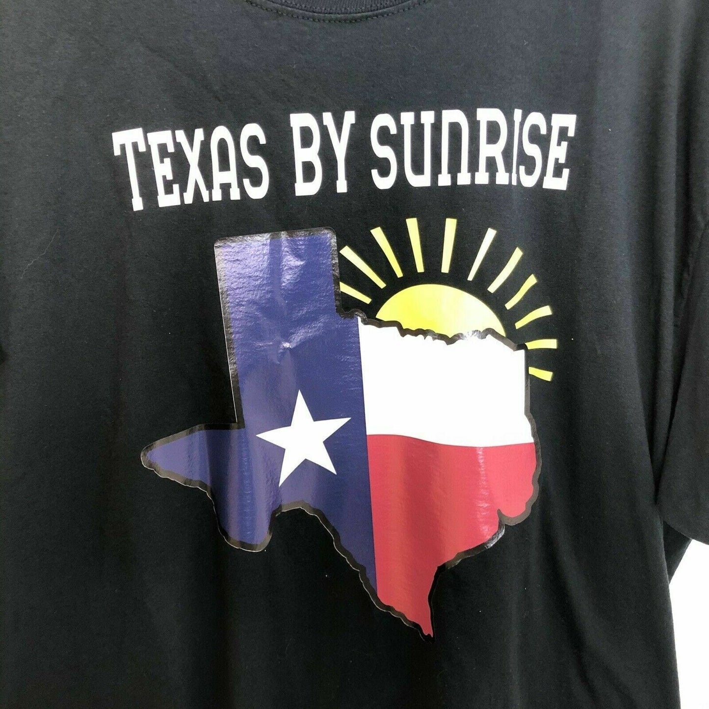 Hanes Mens “Texas By Sunrise” ComfortSoft Short Sleeve T-Shirt, Black - Size 3XL
