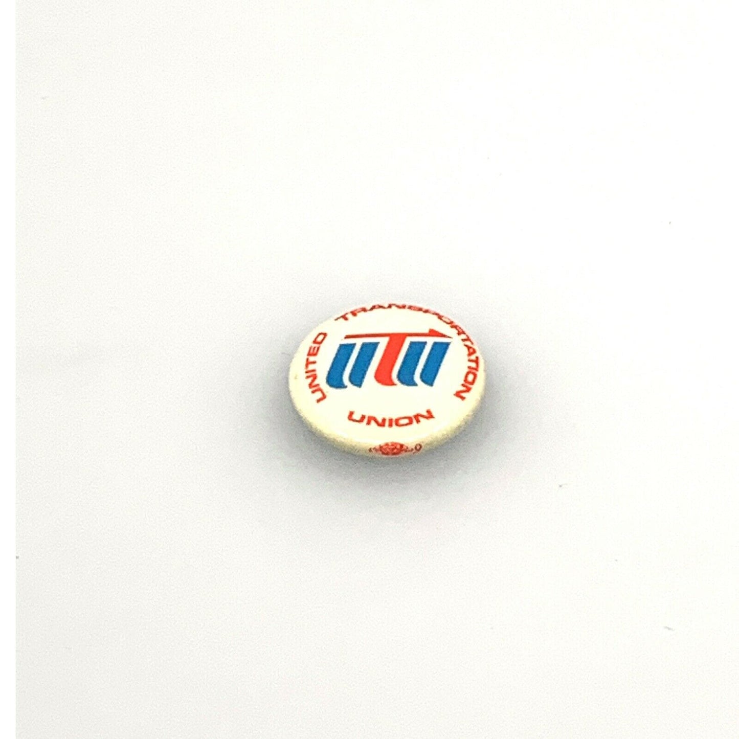 Vintage 1970s United Transportation Railroad Labor Union Pinback Button, White - 1”