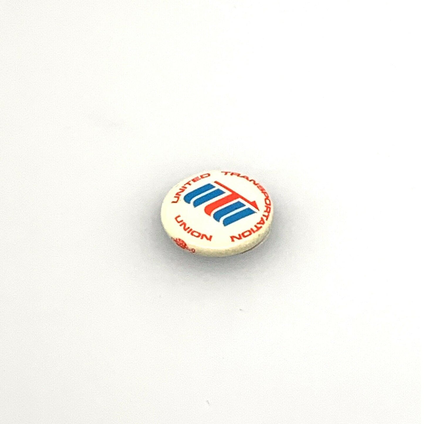 Vintage 1970s United Transportation Railroad Labor Union Pinback Button, White - 1”