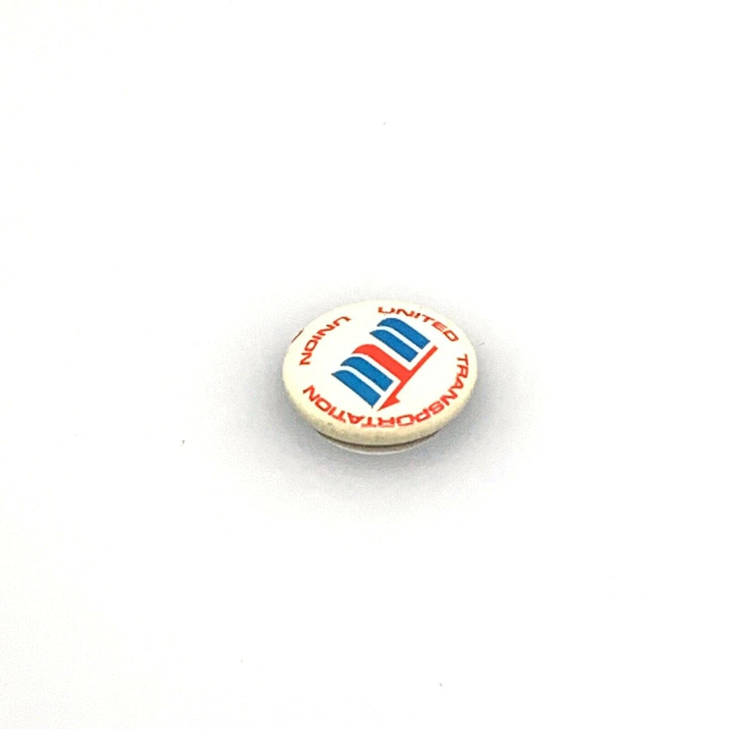 Vintage 1970s United Transportation Railroad Labor Union Pinback Button, White - 1”