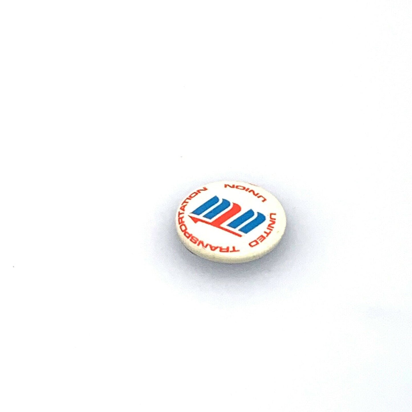 Vintage 1970s United Transportation Railroad Labor Union Pinback Button, White - 1”