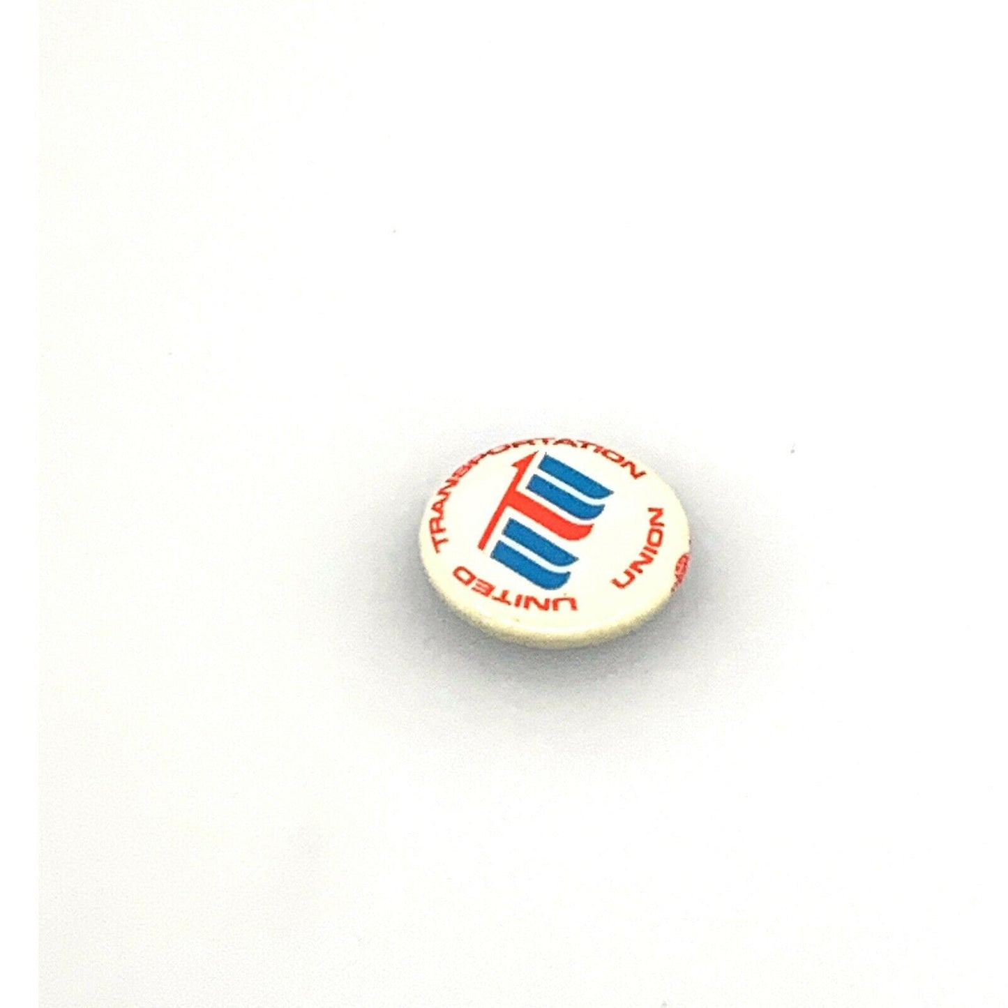 Vintage 1970s United Transportation Railroad Labor Union Pinback Button, White - 1”