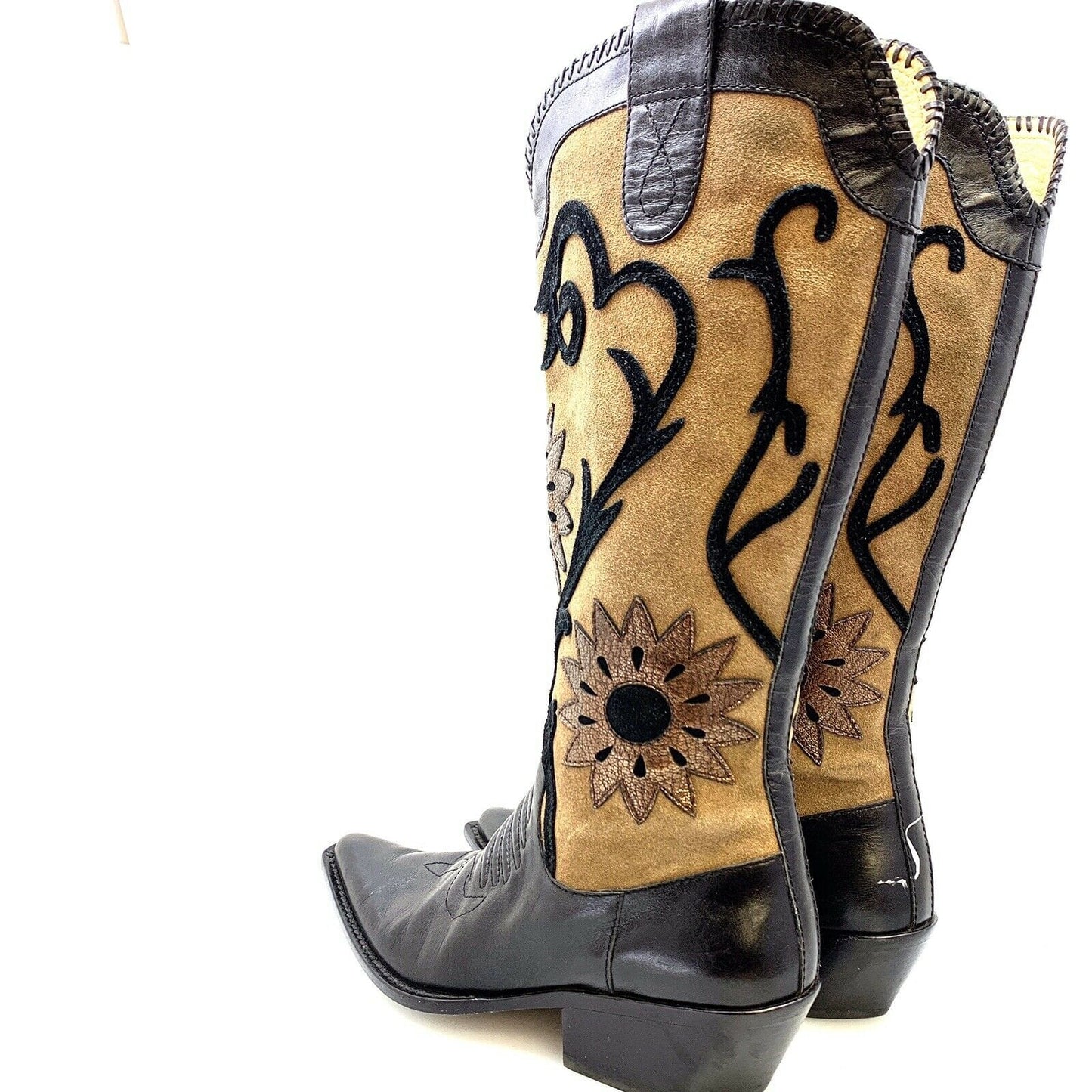 Paolo Womens Western Fashion Boots, Black / Brown - Size 4M - parsimonyshoppes