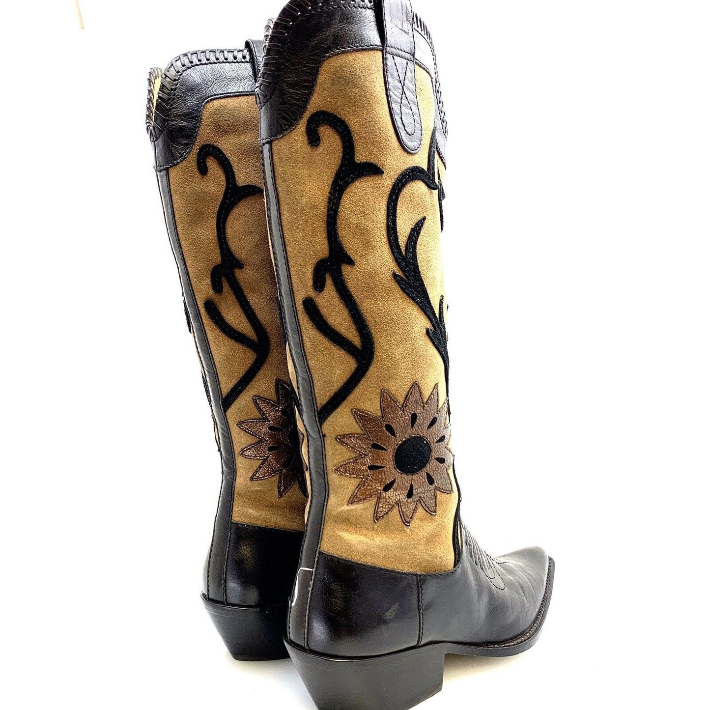Paolo Womens Western Fashion Boots, Black / Brown - Size 4M - parsimonyshoppes