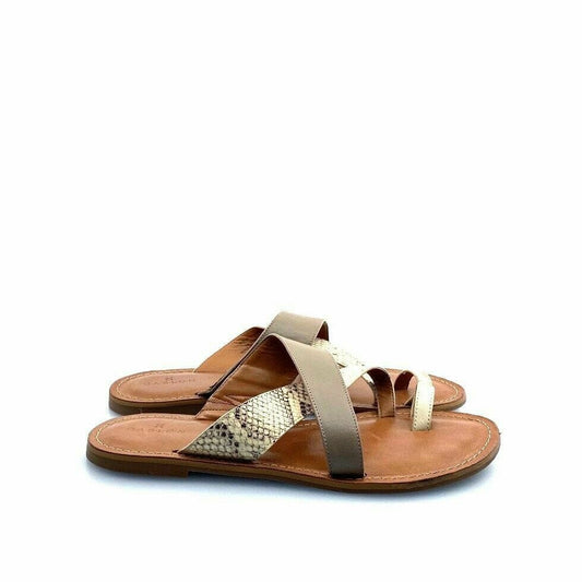 Caslon Women Shoes Snakeskin Leather Toe Slide Sandals Size 9M GS0010 - parsimonyshoppes
