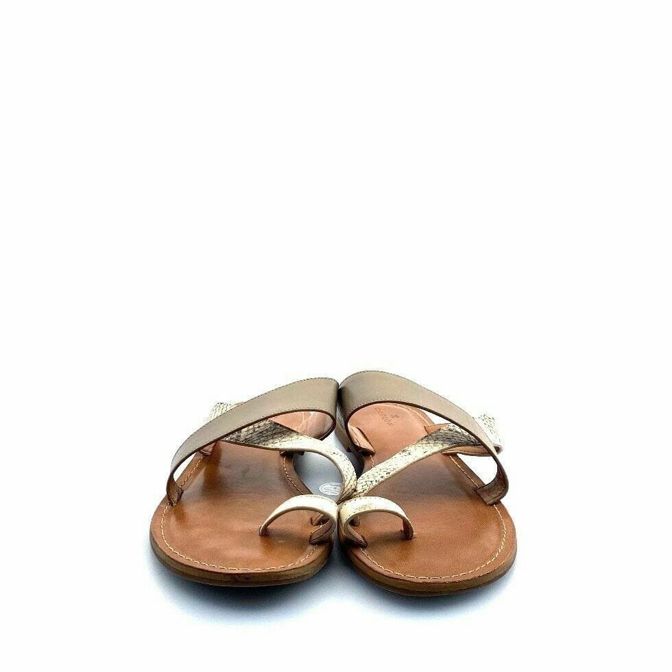 Caslon Women Shoes Snakeskin Leather Toe Slide Sandals Size 9M GS0010 - parsimonyshoppes