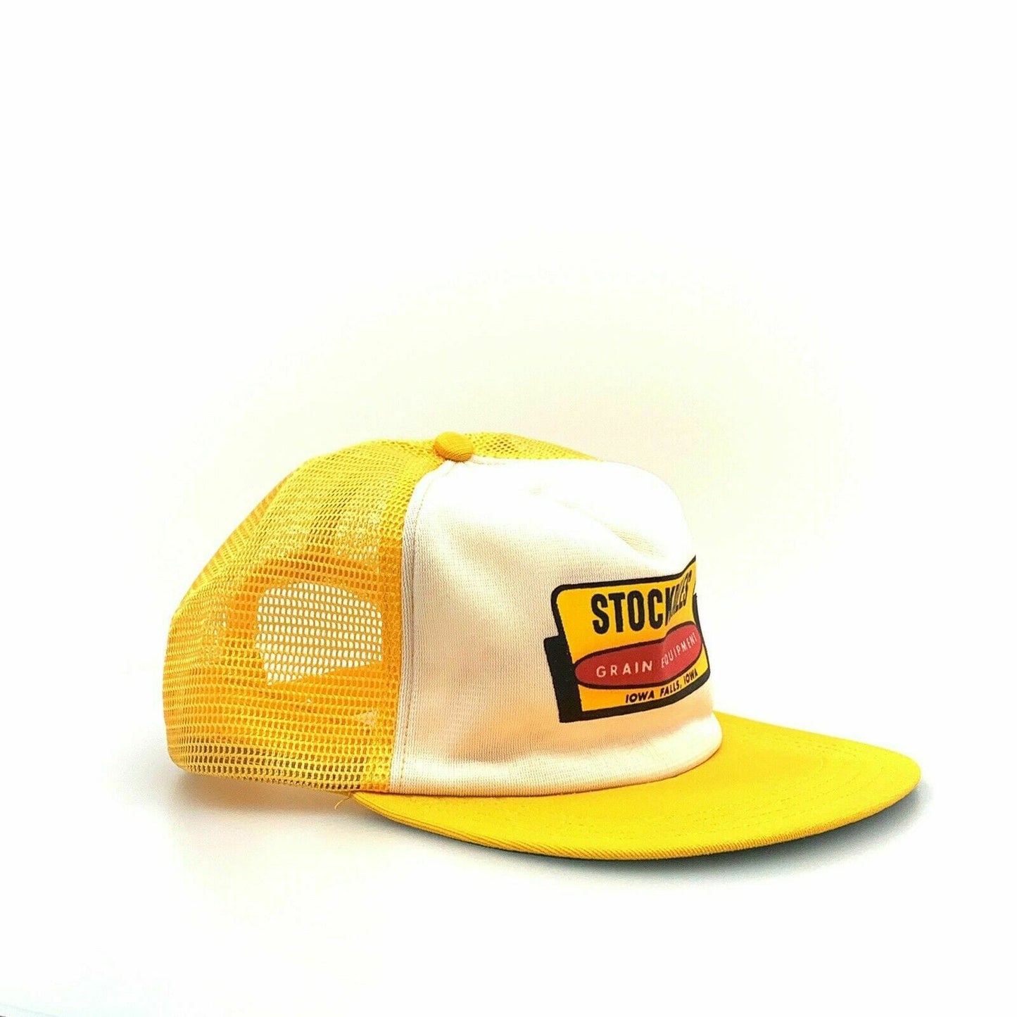 VTG Snap A Tab STOCKDALES GRAIN EQUIPMENT IOWA SnapBack Trucker Hat, Yellow - parsimonyshoppes