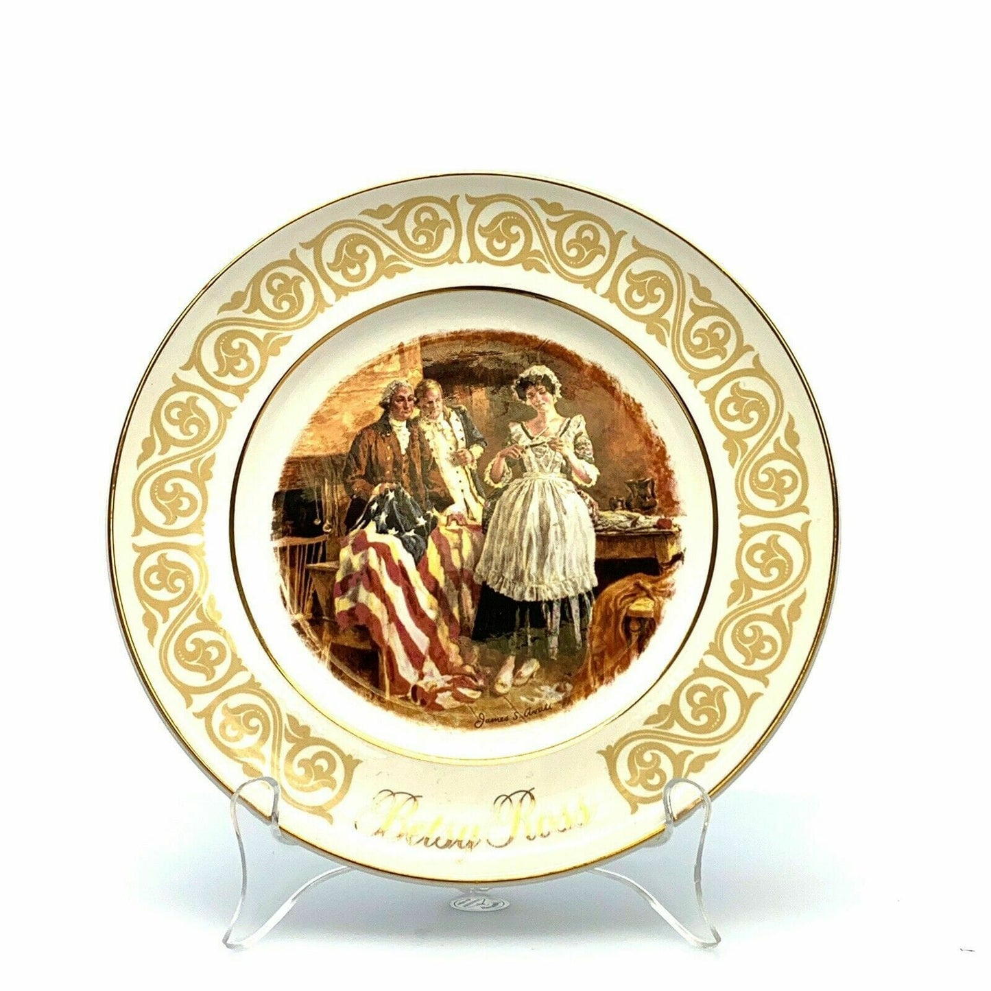 Historical Vintage Betsy Ross Collector Plate 1973 Avon England Patriotic Flag - parsimonyshoppes