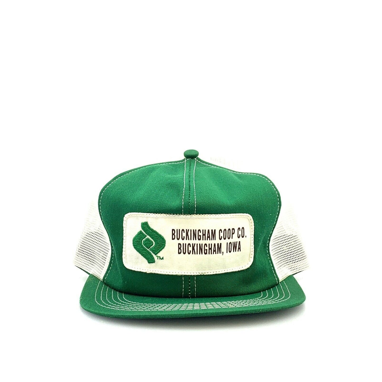 VTG BUCKINGHAM COOP CO BUCKINGHAM IOWA SnapBack Trucker Hat, Green - Adjustable - parsimonyshoppes