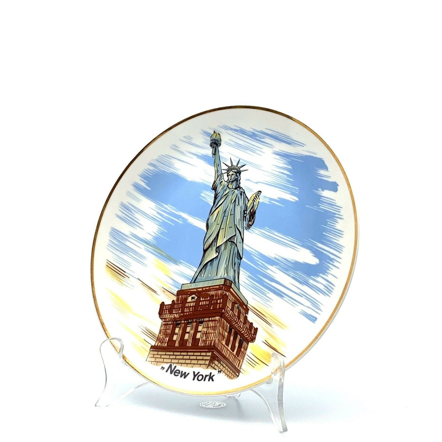 State Of New York Souvenir Collectible Plate, White - 8” - parsimonyshoppes