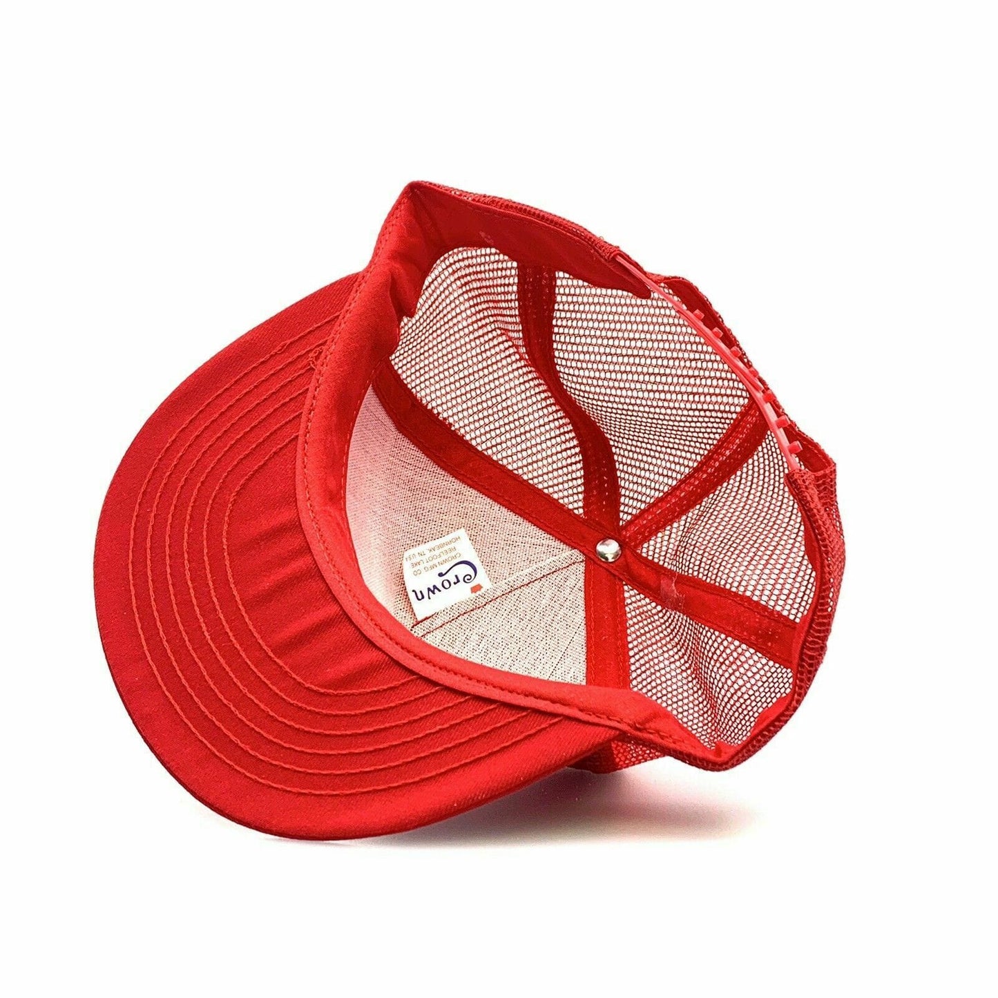 VTG Crown Mfg TISCO Foam Mesh Snapback Trucker Hat, RED - OSFA - parsimonyshoppes