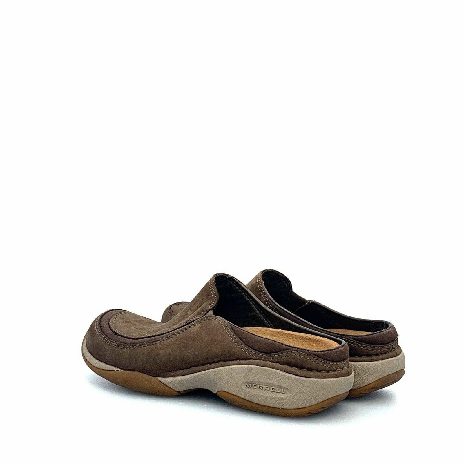 Merrell Womens Shoes SIZE 6 “Primo Scoop” Brown Leather Slip On Walking - parsimonyshoppes