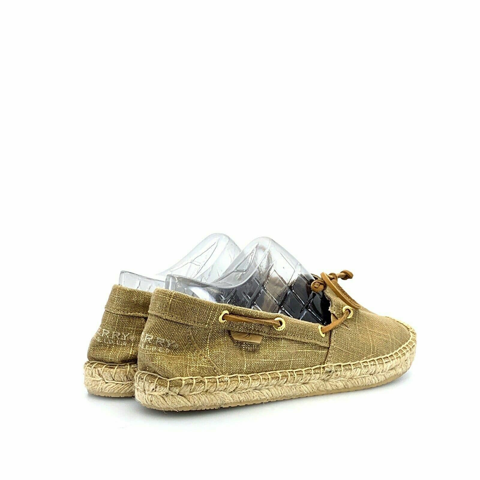 Sperry Top Sider Womens Shoes Size 9 Gold Canvas Slip On - parsimonyshoppes