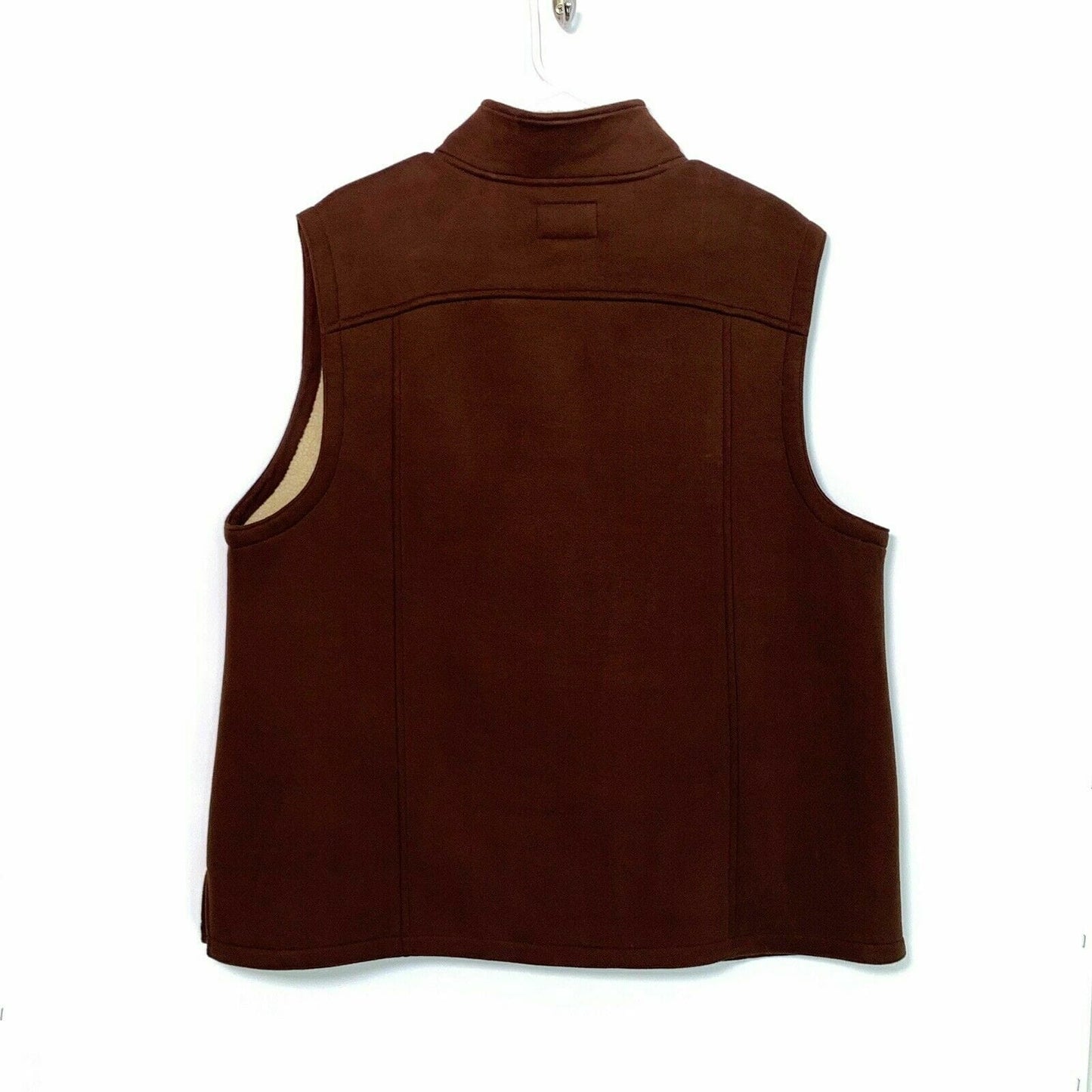 Lauren Ralph Lauren Dry Goods Faux Suede Sherpa Vest, Brown - Size 2X - parsimonyshoppes