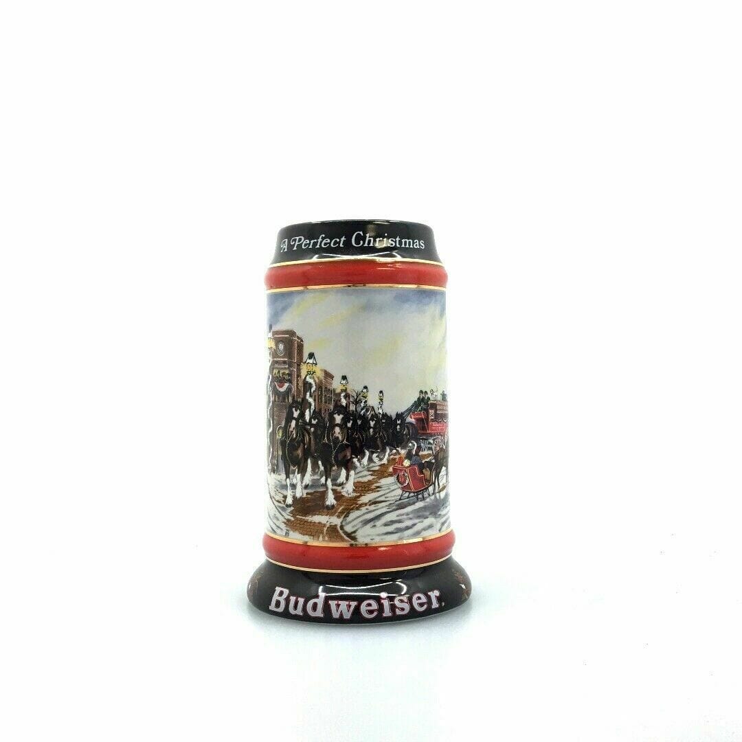 Budweiser Holiday 1992 Collector’s Series Beer Stein "A Perfect Christmas" - parsimonyshoppes
