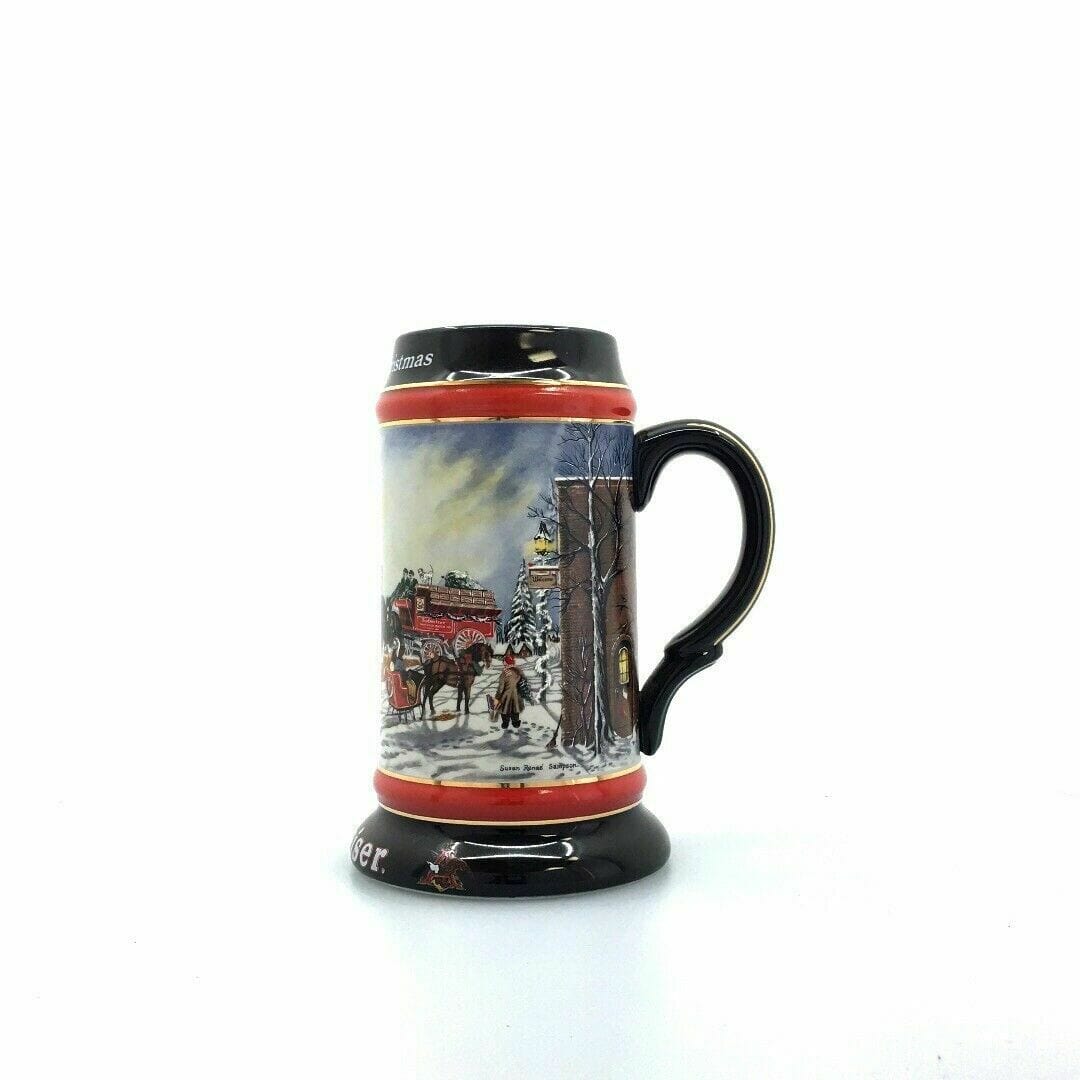 Budweiser Holiday 1992 Collector’s Series Beer Stein "A Perfect Christmas" - parsimonyshoppes